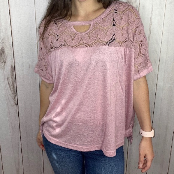 Tops - The Presley Top- blush pink with crochet detail